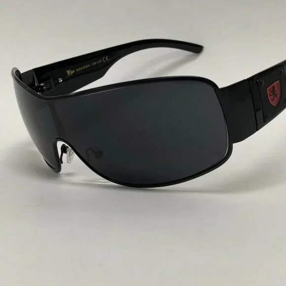 Men Fashion Sunglasses Single Metal Frame Dark Black Lens Sports Outdoor Stylish