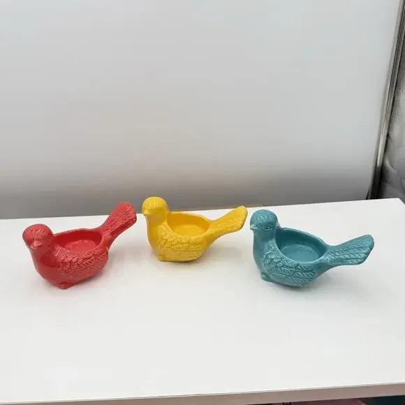 Ceramic Bird Votive Spring Decor Red Yellow or Blue‎ NWOT ~5