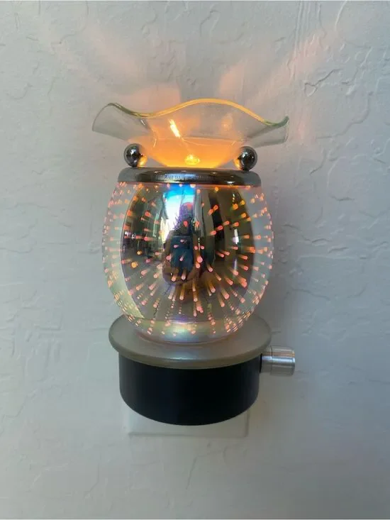 Iridescent Glass Electric Plug-In Wax Warmer - Multicolor Glow