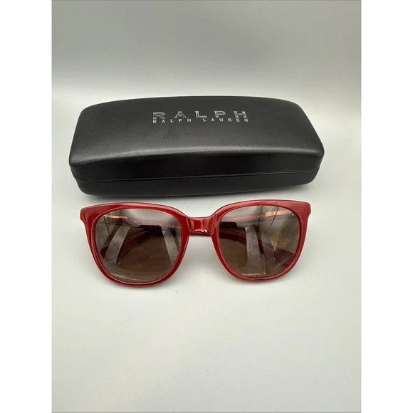 RALPH LAUREN RA5206 RED GRADIENT AUTHENTIC SUNGLASSES 51-20-135LOGO SIDES & CASE