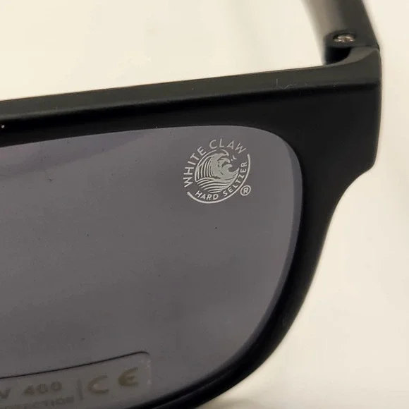 New White Claw Hard Seltzer Sunglasses UV 400 Protection Black Promo Logo
