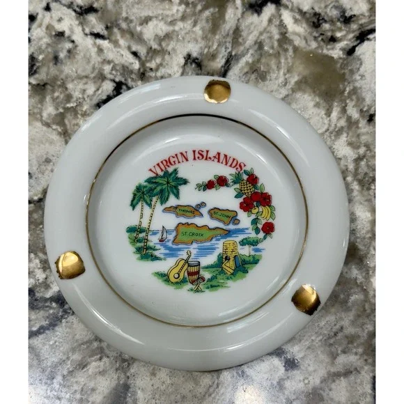 Vintage Ashtray Trader Vics Virgin Islands Tiki Bar Tobacco