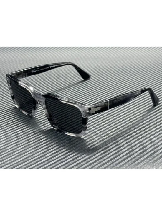 New Persol Men Striped Black Sunglasses 53-20-145