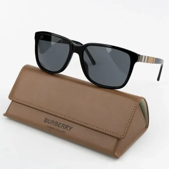 NEW Burberry BE4181 300187 Black Grey Square Unisex Sunglasses BE4183