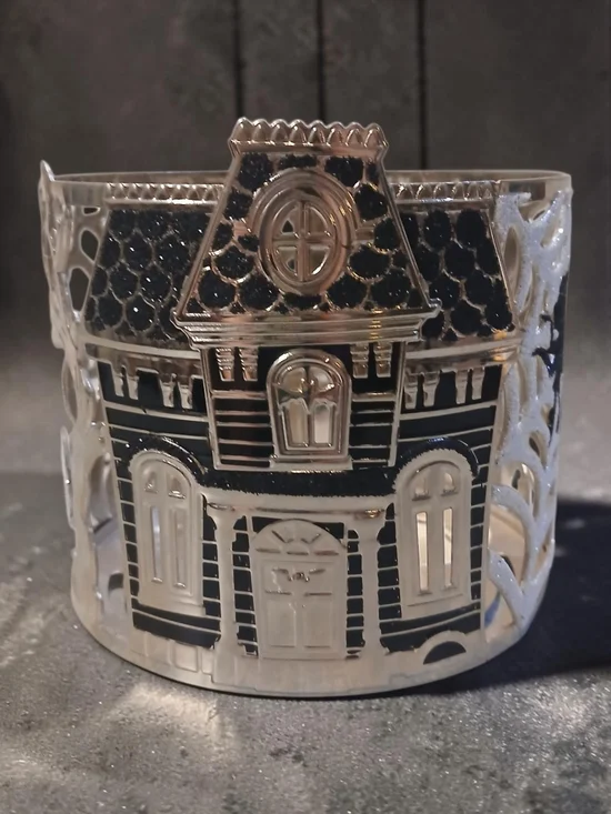 Silver and Black Decorative House Candle Holder - Home Accents