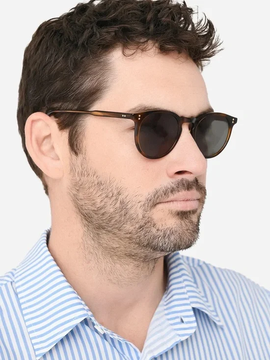 Garrett Leight Carlton classic tortoise brown frame green lenses sunglasses