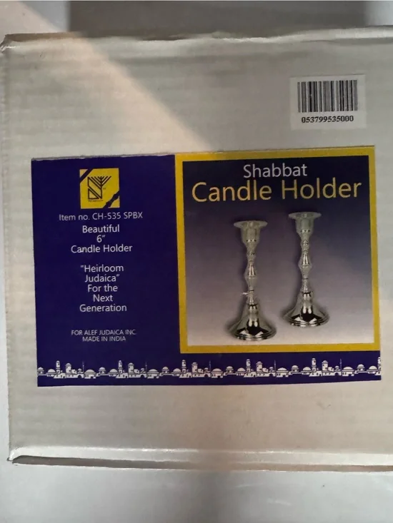 Shabbat Candle Holder Set - Silver
