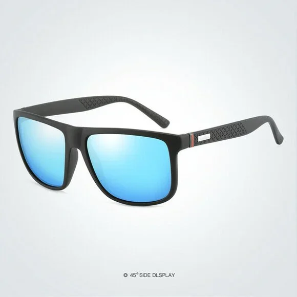 Polarized Men Sunglasses Blue Mirror Lens Wrap‎ Around Driving Running Fishing
