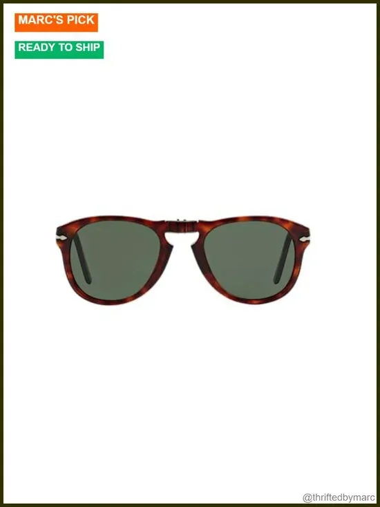 Vintage Aviator Sunglasses Folding Havana Frame UV Protection