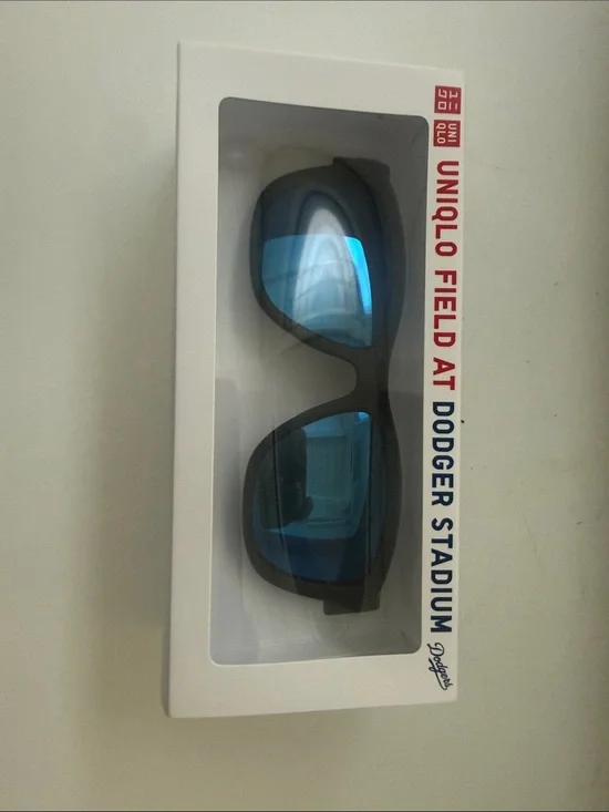 Uniqlo Dodgers Black Frame Sunglasses with Blue Mirror Lenses