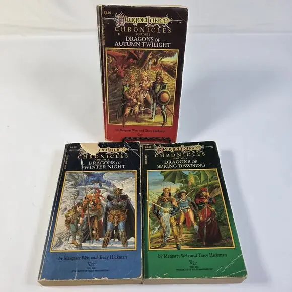 Dragonlance Chronicles Trilogy Vol 1-3 Weis Hickman Vintage TSR Paperbacks Lot