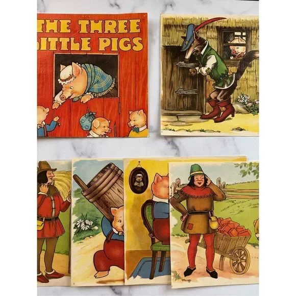 Three Little Pigs storytelling cards laminated fiction classic children’s story