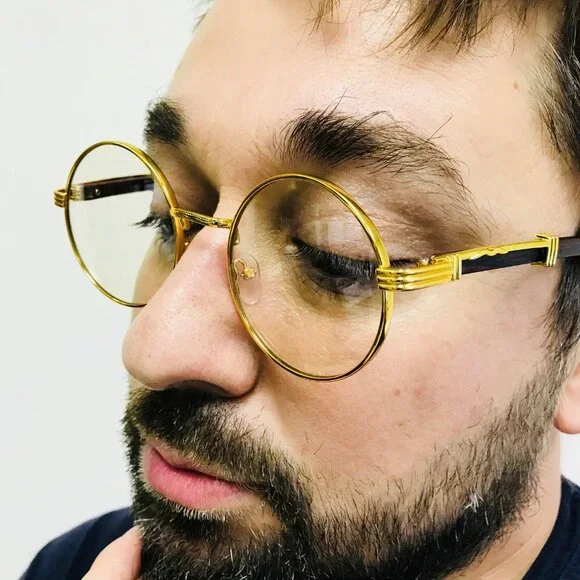 Round Clear Lens Men Sunglasses Gold Frame Hip Hop Style Buffs Migos Classic New