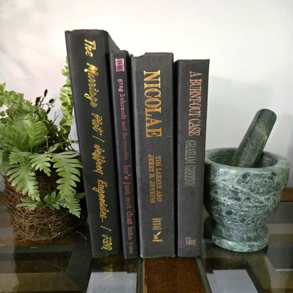 Black Decorative Hardback Book Set Of 4 For Home Decor Styling Staging Props