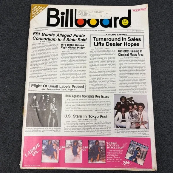 BILLBOARD Magazine Vintage May 5 1979 FBI Pirate Consortium