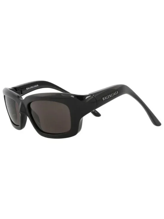 New Balenciaga Mens Square/Rectangle Black Black Grey Fashion Designer Sunglasse