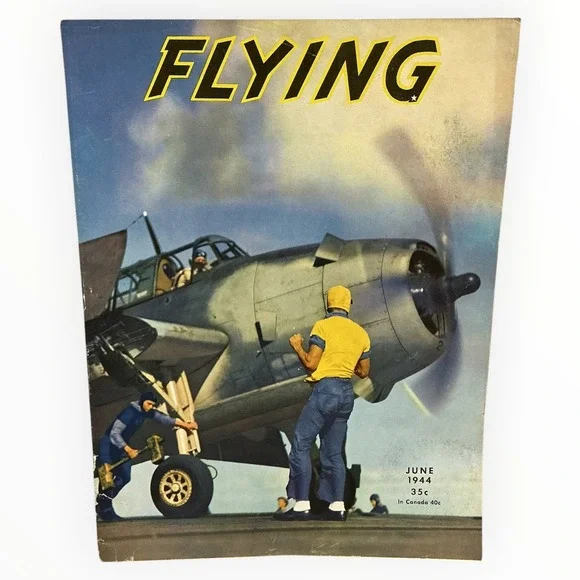 Flying Magazine June 1944 WWII Grumman Avenger RAF Pathfinders P-38 Aviation
