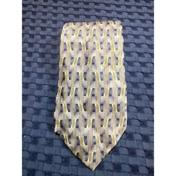 Stafford Executive Men's Necktie Tie 100% Silk Gray Blue Made in USA