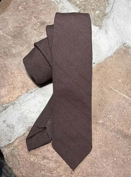 Millano Silky Wool Chocolate Brown Skinny Men’s Vintage Neck Tie