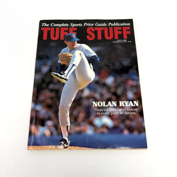 Tuff Stuff July 1990 Nolan Ryan Texas Rangers Sports Price Guide Magazine