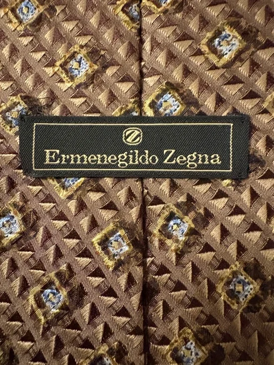 Vintage Ermenegildo Zegna Silk Geometric Necktie