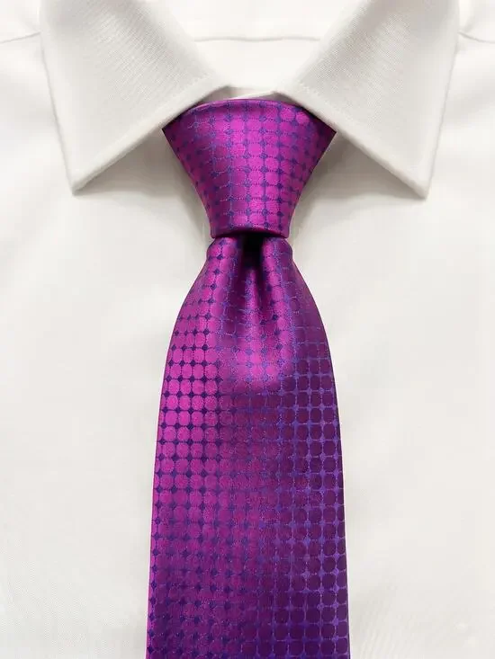 Ted Baker London Magenta Purple Geometric 100% Silk Necktie