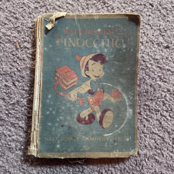 Vintage 1940s Walt Disney Pinocchio Dorothy Baruch Childrens Book