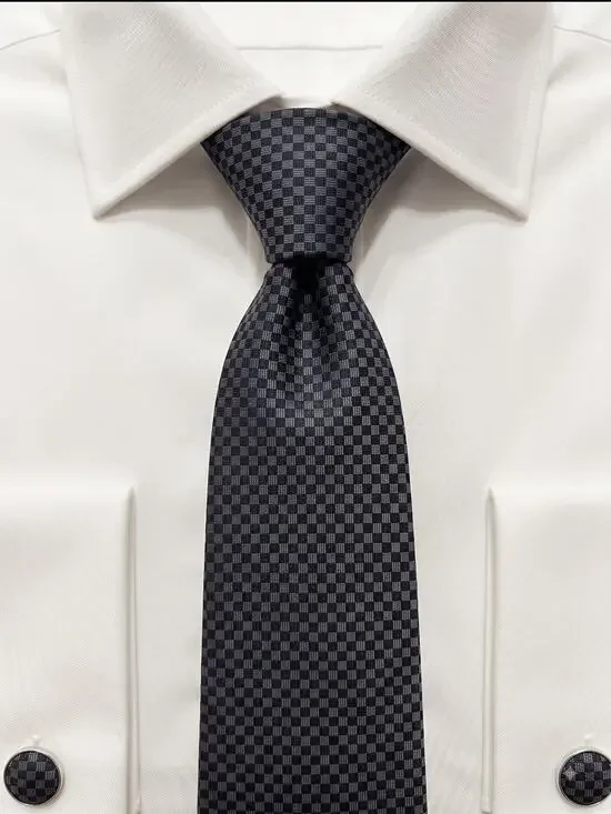 Louis Vuitton Grey Woven LV Initial Geometric 100% Silk Necktie