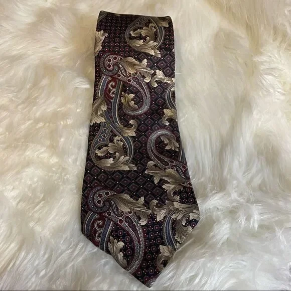 HENRY GRETHEL Men’s Italian Silk Paisley Dress Neck Tie