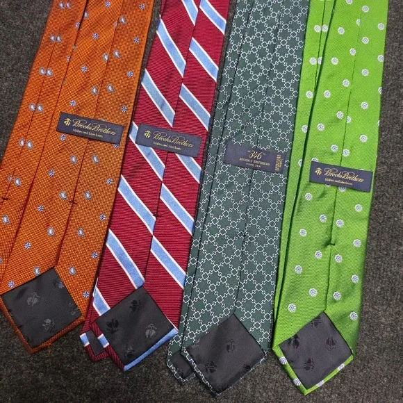 Brooks Brothers Silk Tie Lot 4 Paisley Repp Stripe Geometric Floral Neckties