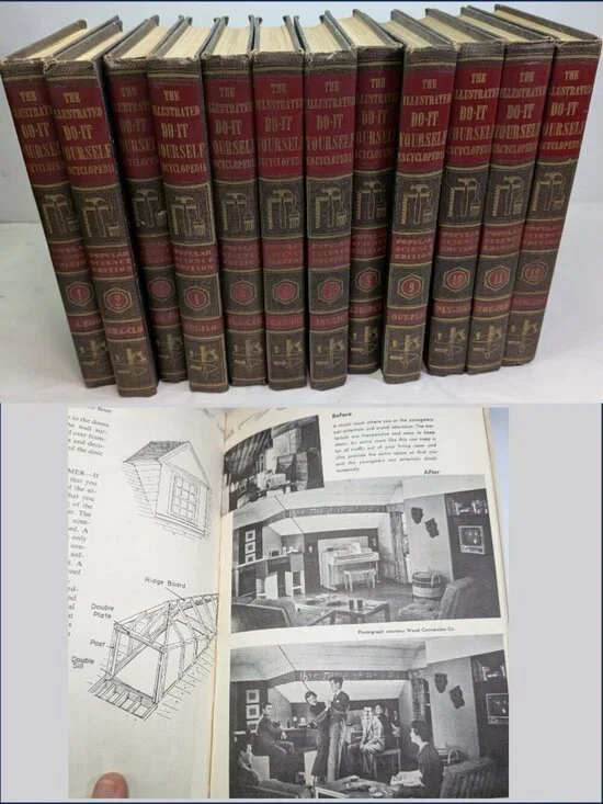 12 Vol Set VTG 1956 Popular Science Do It Yourself Encyclopedia Mid Century