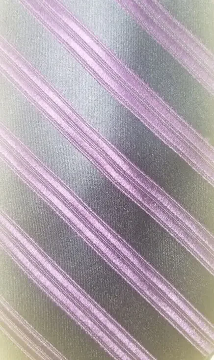 CLAIBORNE Men's Tie Black Purple Striped Necktie 100% Silk 57