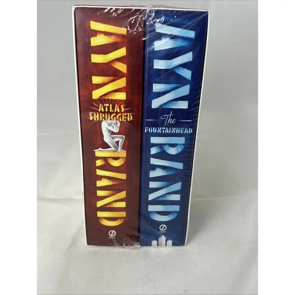 BOXED SET of AYN RAND Paperbacks ATLAS SHRUGGED + FOUNTAINHEAD 50th Anniversary