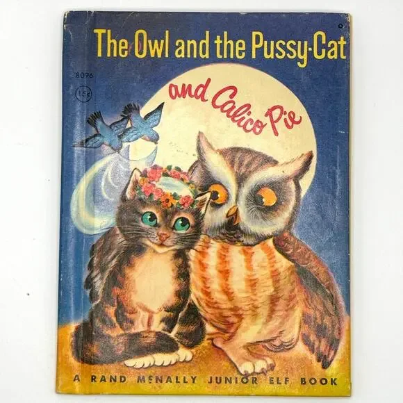 Vintage 1962 The Owl and the P** Cat and Calico Pie by Edward Lear, Jr. Elf Book