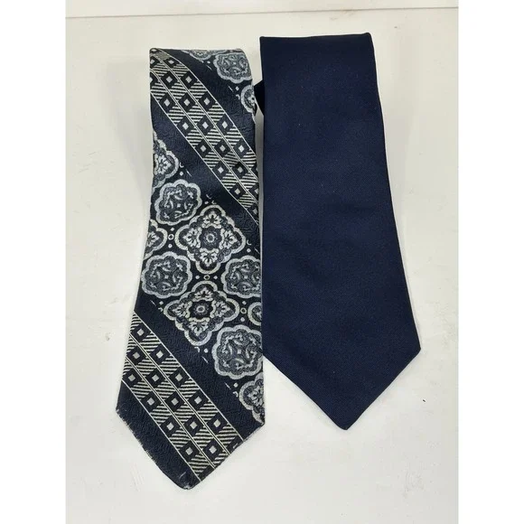 Pierre Cardin, Vintage Silk Ties, Lot Of 2, Solid‎ & Pattern