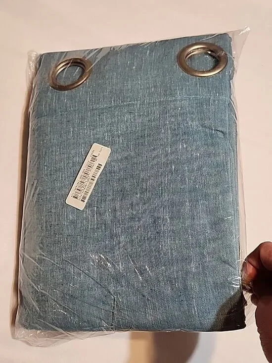ATI Home Bella Sheer Grommet Curtain Blue 2 Panels Length 96