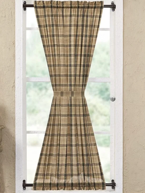 Cider Mills Plaid Rod-Pocket Door Curtain Panel