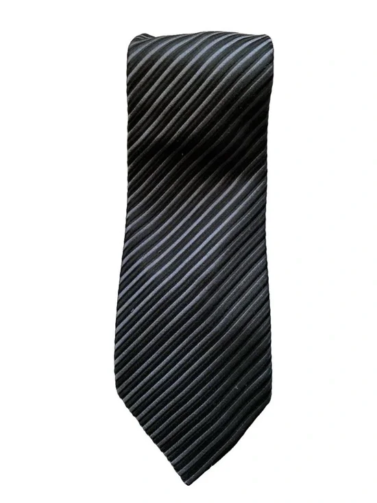 Donald Trump Signature Neck Tie Black Blue Stripe