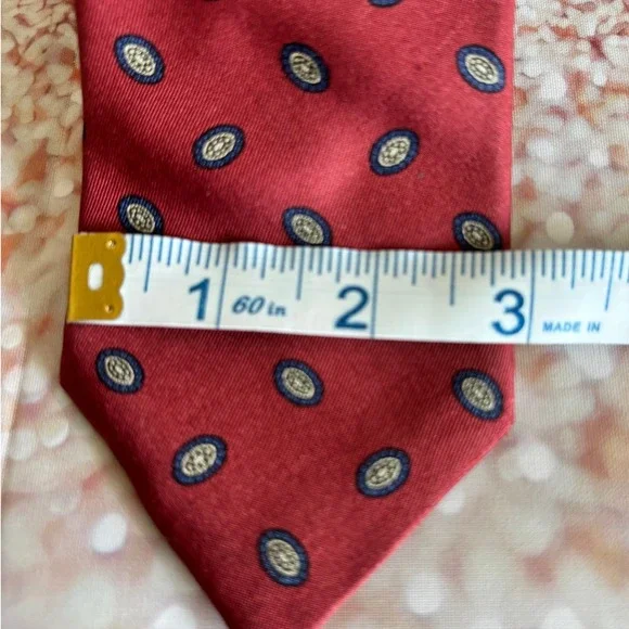 Dimitri New York Milano Mens‎ Red Patterned Necktie Elegant Formal