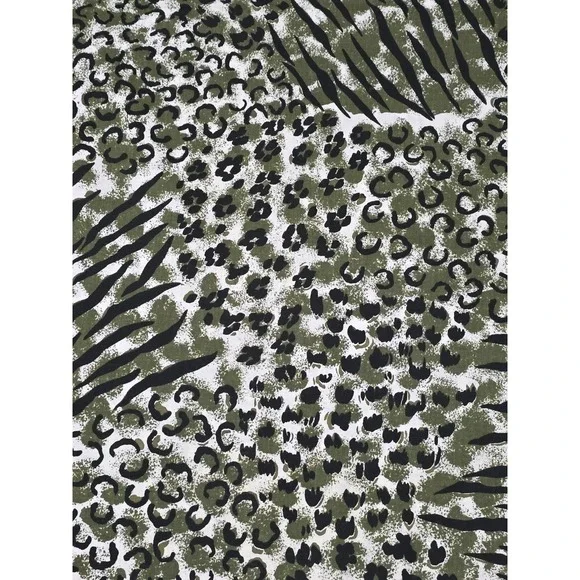 Animal  Green Black, Zebra, Cheera  Fabric 3 Continuous Yards 58 Inch‎ Wide
