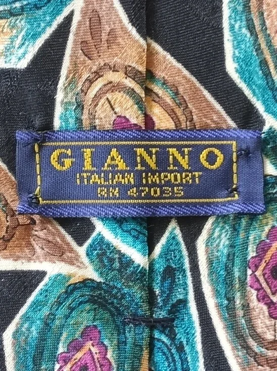Gianno Teal & Black Paisley Men's Tie