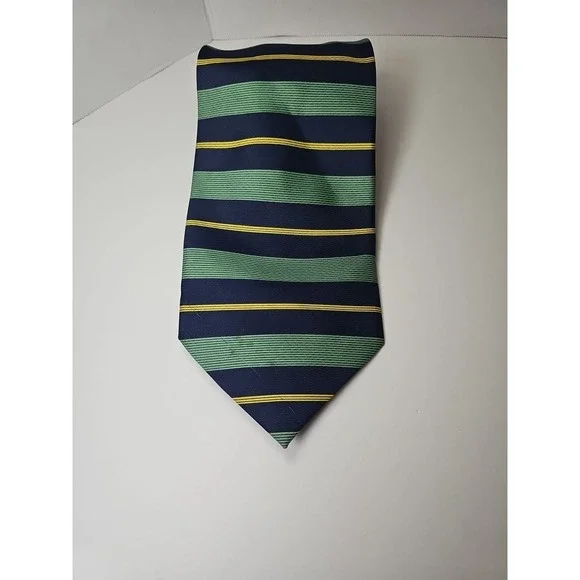 B. For. B. Makers Blue with Yellow Green  Striped 100% Polyester Tie‎