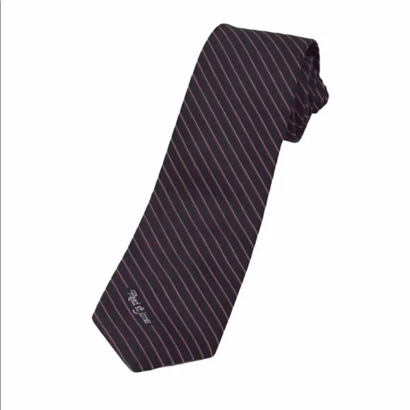 Reed St James Tie Black Red Silver Diagonal‎ Pinstripe Classic Width