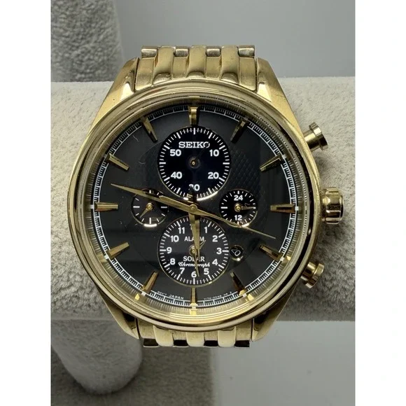 Seiko V174-0AF0 Working Solar Mens Watch 42MM 7