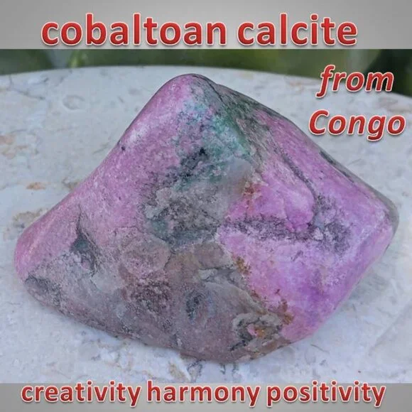 cobaltoan calcite from CONGO polished chunk 01 positivity HARMONY love