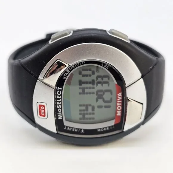 MIO Motiva Heart Rate Monitor Unisex Watch 45MM Black Gray Bands New‎ Battery