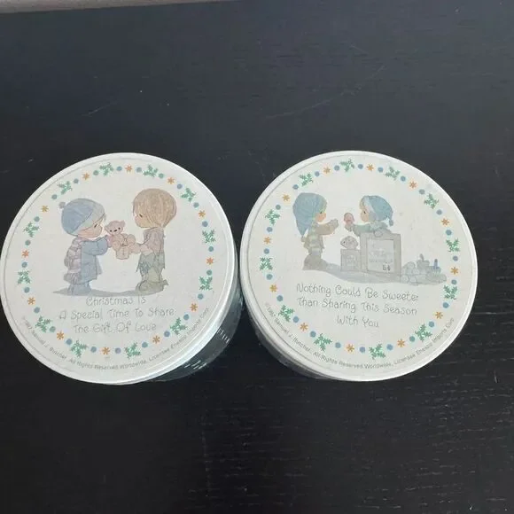 Vintage 1980s precious moments glass jars Cottagecore
