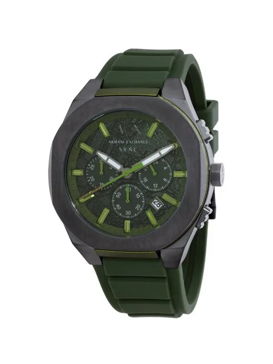 NWT Armani Exchange Sync Chronograph Quartz Green Dial Men's Watch