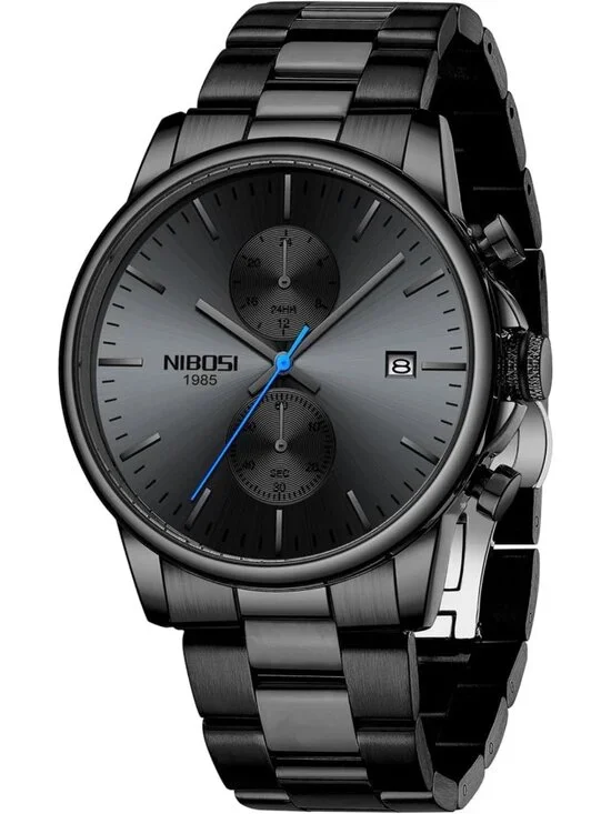 Stylish Men's Analog Quartz Watch - Waterproof Stainless Steel, Day & Date