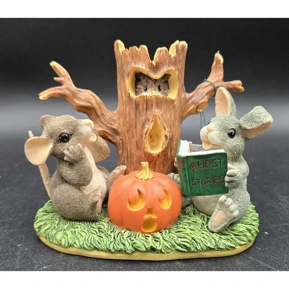 Charming Tails Ghost Stories w/‎ Box Pumpkin Halloween Signed Numbered